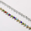 JFRC038 Costume Colored Flower Rhinestone Strass Trimming Opal Crystal Rhinestone Cup Chain