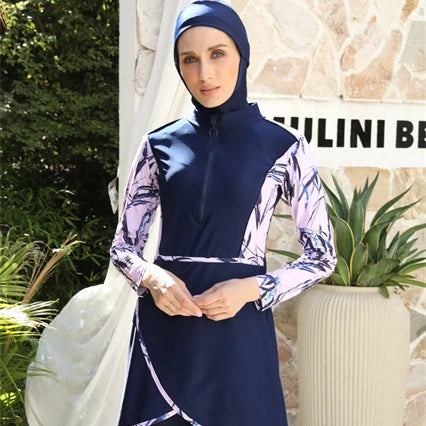 MOTIVE FORCE Custom logo Printing Burkini Islamic Clothing Plus Size Swimwear Women Cover up Muslim Swimwear With Hijab