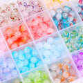 8mm Mixed Color Glass Round Beads Jelly Speckled Loose Crystal Round Beads for Jewelry Making