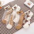 1pair of Simple Transparent Cartoon Girl Socks Casual Breathable Lace  Socks Spring and Summer Girl Bear Socks