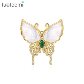 LUOTEEMI Bohemian Jewelry Designer Luxury Brooch Lady Fashion Women Pin Vintage Butterfly Brooch