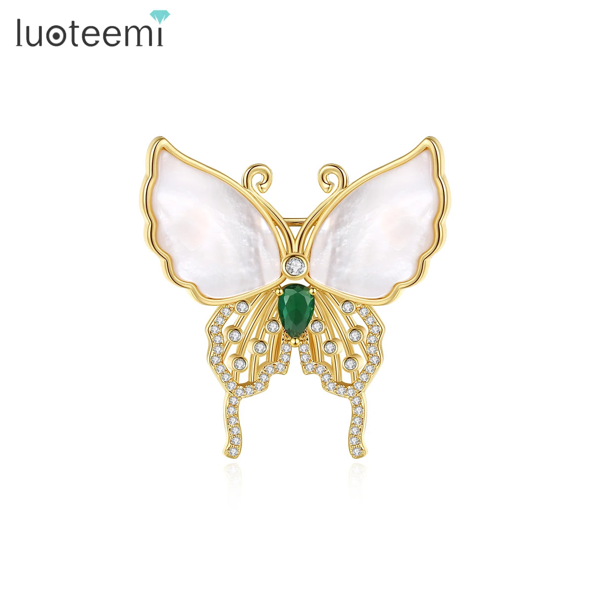 LUOTEEMI Bohemian Jewelry Designer Luxury Brooch Lady Fashion Women Pin Vintage Butterfly Brooch