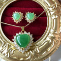Jialin Jewelry Wholesale Charms Natural Jade Earringsringnecklace Agate Pendant Jade Jewelry Set Necklace for Women
