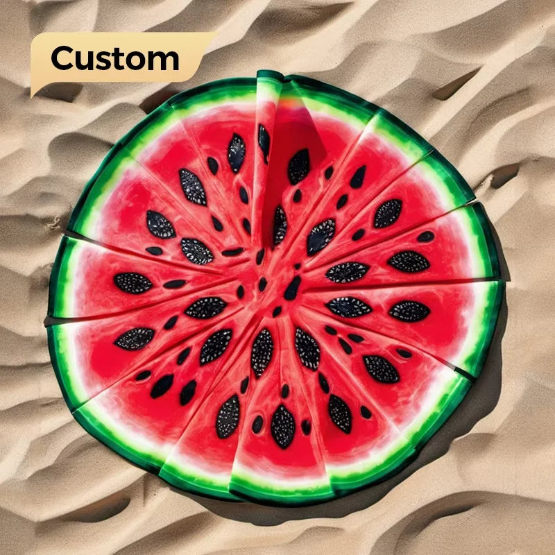Custom Printed Giant Watermelon Microfiber Large Beach Towel Soft Sand Free Carpet for Yoga Picnic Pool Beach Blanket