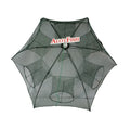 6 Entry Green Nylon Folding Double Tent Umbrella Trap Fish Cage Net with Aluminum Alloy Rod Waterproof Easy Usage