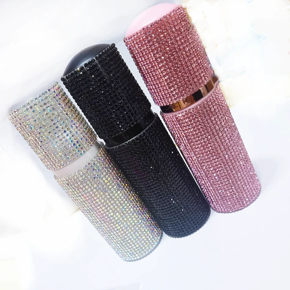 Custom Diamond Rinse Bottle Lash Cleanser Shampoo Bottle Glue Storage Tank Lash Mini Fan with Rhinestone for Lash Extension