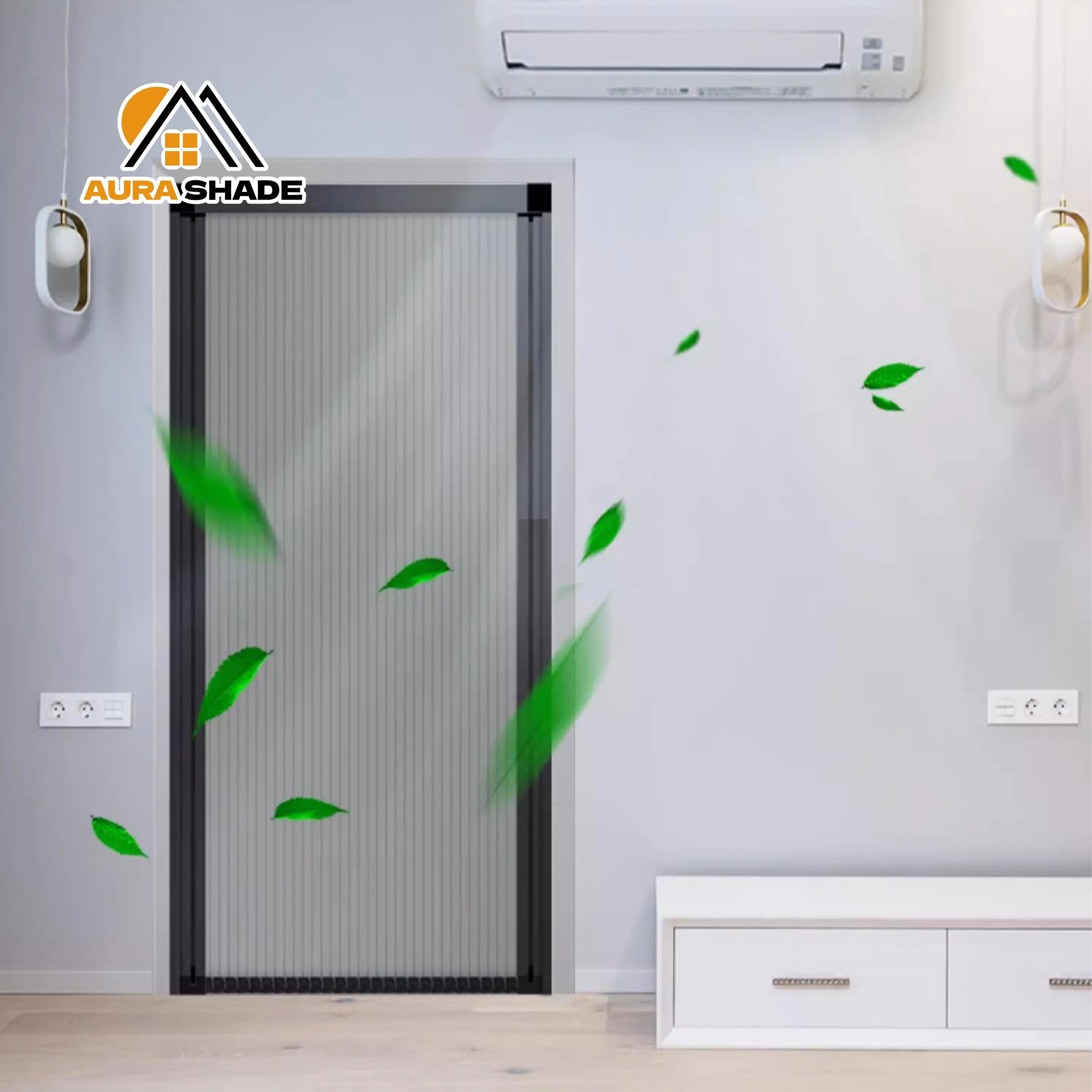Custom Engineered Retractable Screen System Polyester Mesh Trackless Built-In Design with Blackout & Waterproof Features
