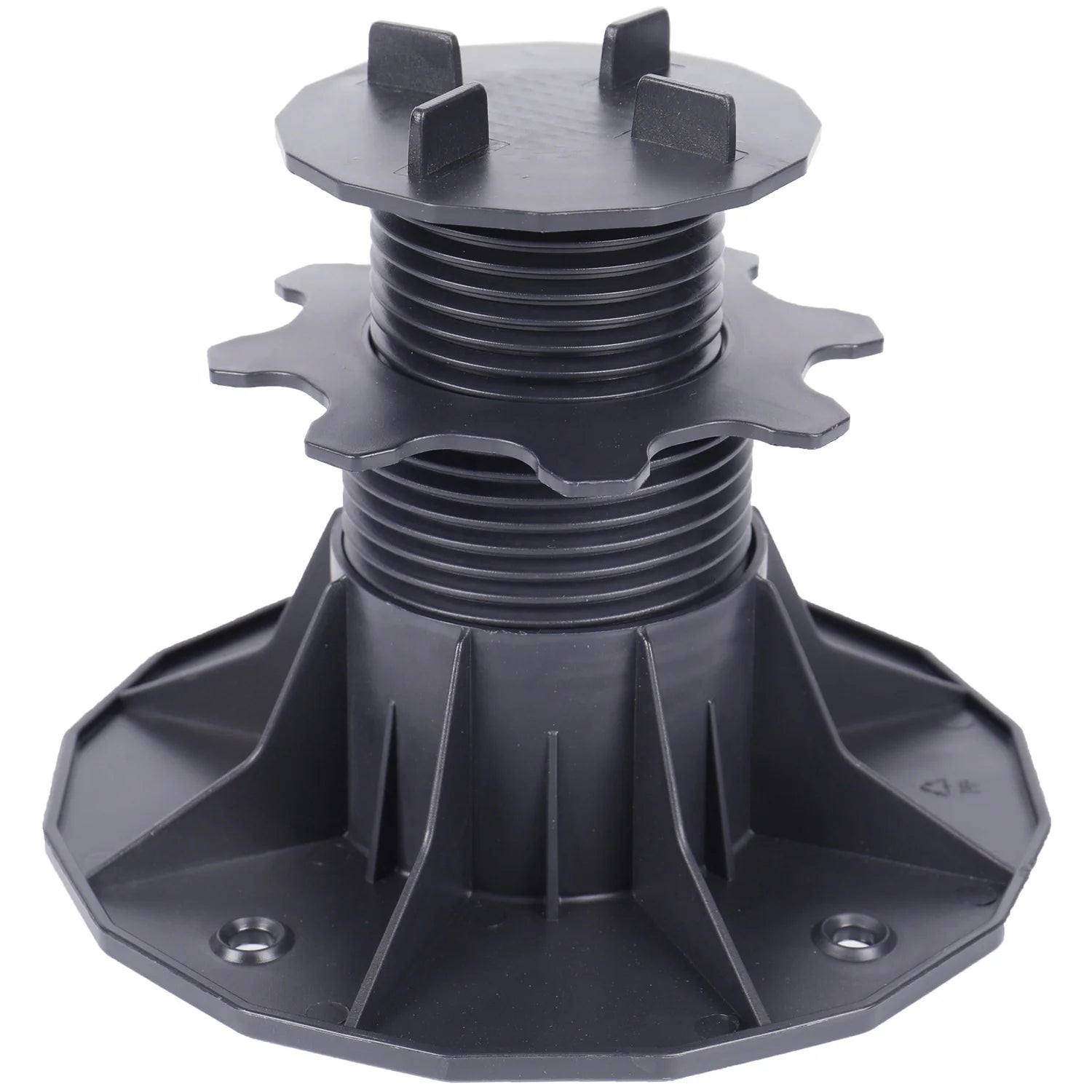 Strong Stable Modern Black Anti-UV Plastic Pedestal for Stone Tiles XF-T204C-2 Big Stable Base 65-145 mm Height Range Rubber