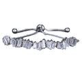 High Quality Rose Gold Geometric Trapezoid Crystal Cubic Zircon Bracelets for Women Pull-Tie Adjustable with Gold Plating