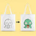 Wholesale Children's Cute Cartoon Diy Cloth Bag Kindergarten Hand-painted Coloring Graffiti Cotton Canvas Bag for Kids