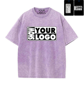 230gsm 100% Cotton Washed Printed T-shirt Custom Vintage Unisex Blank Faded Retro Oversized Eco-Friendly Breathable Your Logo