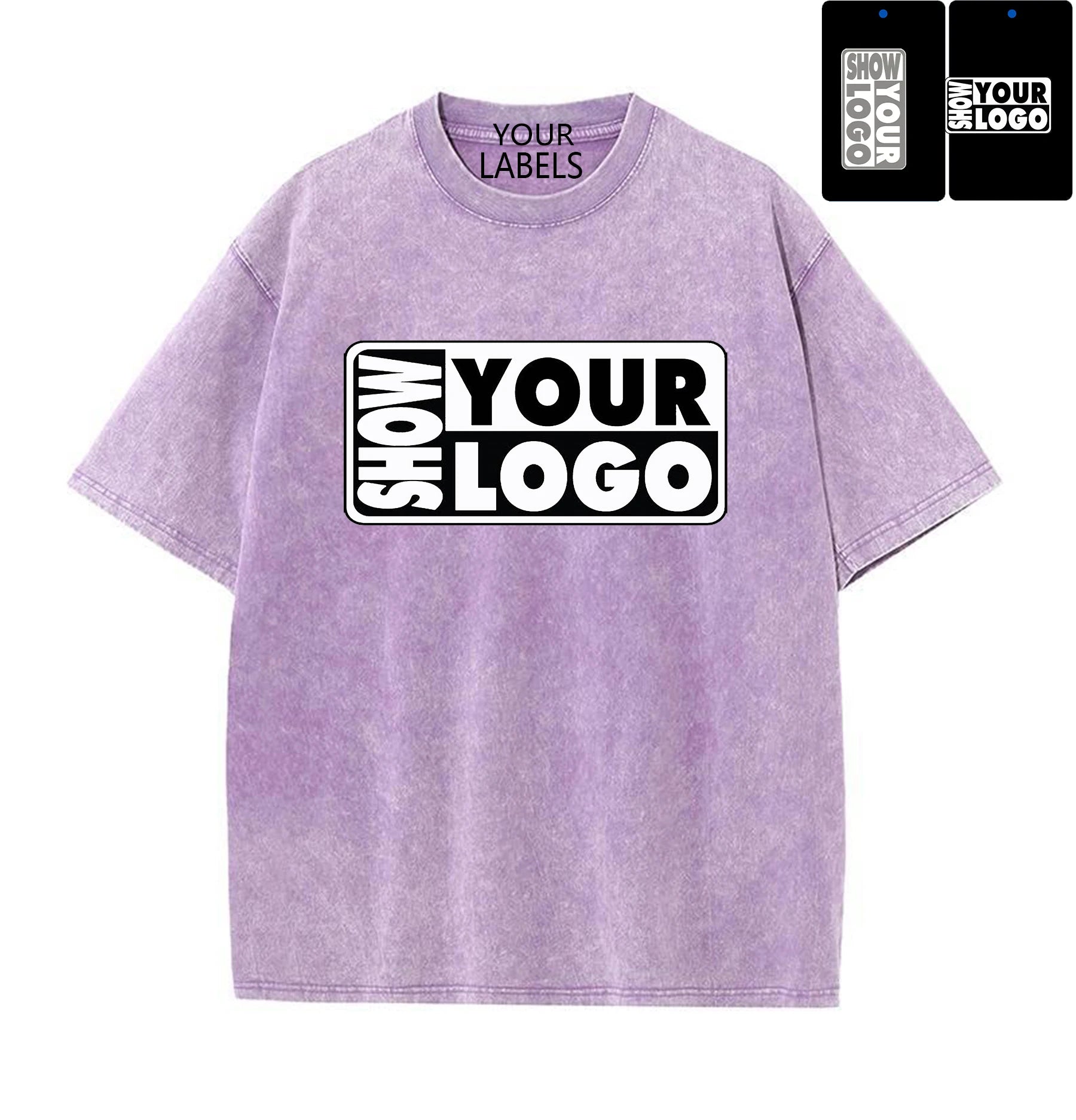 230gsm 100% Cotton Washed Printed T-shirt Custom Vintage Unisex Blank Faded Retro Oversized Eco-Friendly Breathable Your Logo