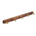 Daili 5-Hook Gold Eco-Friendly Vintage Simple Style Zinc Alloy + Walnut Wood Wall Coat Rack Easy Wall Mounting for Bathroom