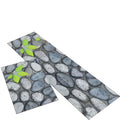 3D Printed Geometric 2 Pc Water Absorbent Anti Fatigue Hard Long Kitchen Floor Mats Set