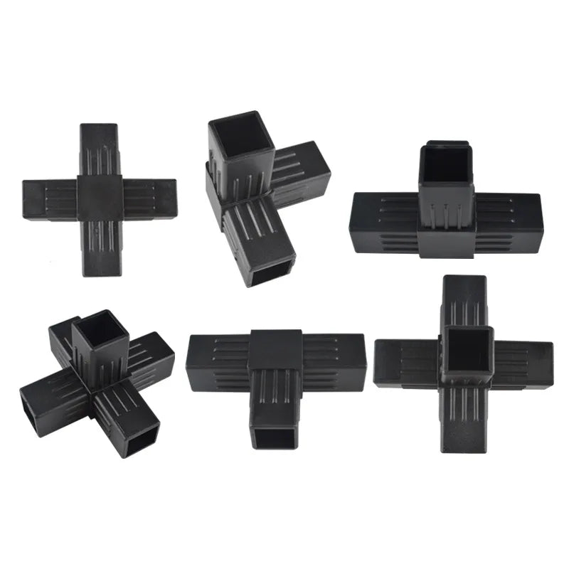 90 Degree and 45 Degree Tee Plastic Square Pipe Elbow Fittings Corner Connector for DIY Furniture with Impact Resistance