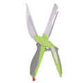 Epsilon 6in1 Food Fruit and Vegetable Cutting Scissors Multipurpose Stainless Steel Kitchen Scissor with Knife and Cutting Board