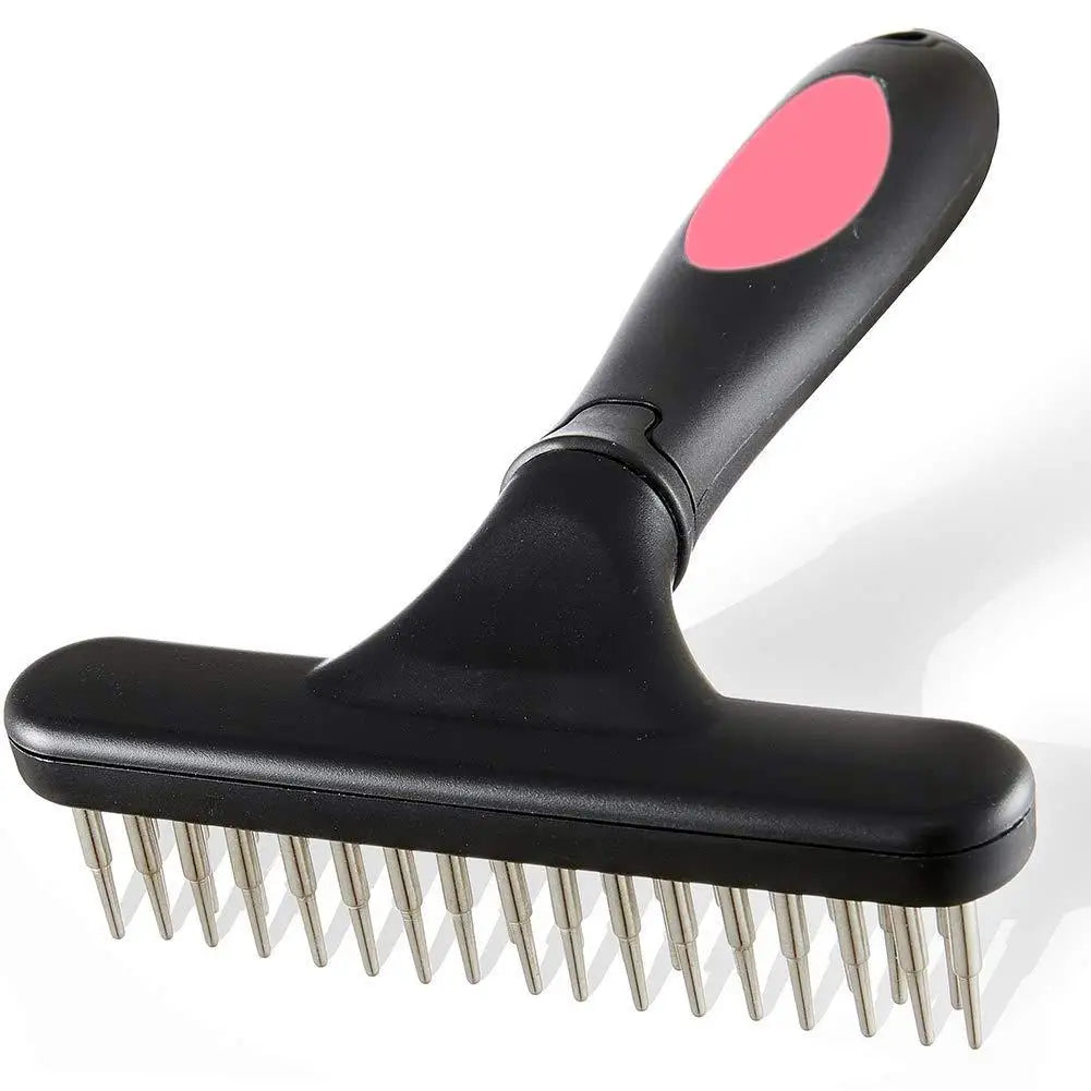 Luxury Plastic Pet Grooming Rake Comb Deshedding Dog Brush for Cats with Knots & Loose Hair Removal