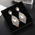 Wholesale Retro Fashion Jewelry Earrings Exaggerated Temperament Tassel Design with Glass Diamond Alloy Trendy Retro Style