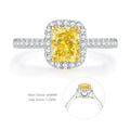 Abiding Light Luxury Halo Design 925 Silver Yellow Moissanite Half Eternity Ring Wedding Engagement Women Two Tone Ring
