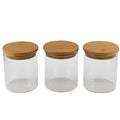 Hot Selling Cylinder High Borosilicate Glass Jar with Wood Bamboo Lid 450ml 800ml Kitchen Food Storge With Package Box