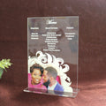 Custom Printed Transparent Acrylic Menu Cards Vintage Style Handmade Wedding Dinner Food Menus Paper Material with Base Included