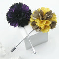 Mens Suit Tuxedo Flower Lapel Pin Rose Floral Long Needle Fabric Corsage Collar Brooch for Party Wedding Accessory Mens Jewelry