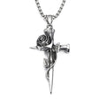 PN1173-1182 Titanium Steel Fashion Punk Style Devil Eye Necklace Jewelry Devil Skull Blue Eye Pendant Men's Long Necklace