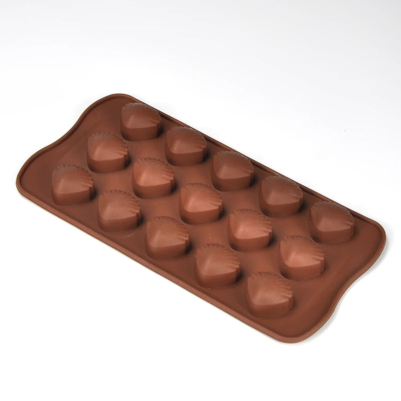Chocolate Cake Fudge Diy Baking Silicone Heart Shaped 15 Hole Chocolate Mold