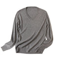 Plain Color Knitted Long Sleeve Men's Sweaters Custom Knitted V Neck  Pure Cashmere Pullover Sweater