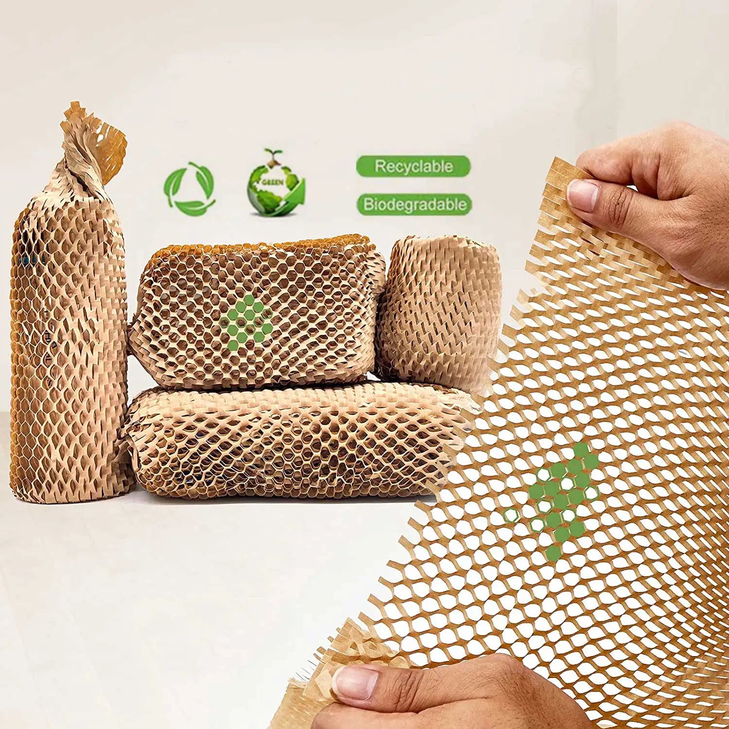 Eco-friendly Biodegradable Starch Honeycomb Cushioning Wrap Premium Quality Protective Buffer Paper for Moving Shipping Health