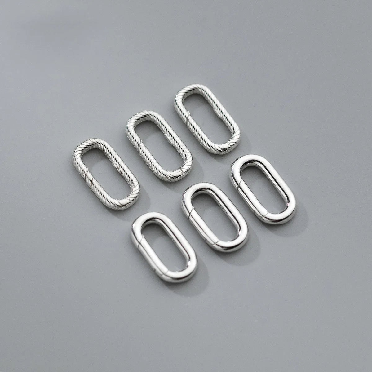 Fashion Twist Oval Clasp 925 Sterling Silver Polished Hollow Oval Connection Clasp for Jewelry Making Accessories