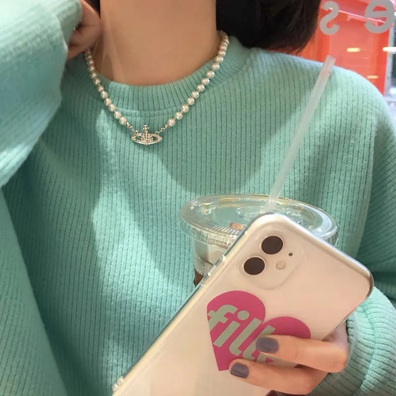 Fashion Planet Pearl Necklace for Jewelry Shop Wholesale N206272