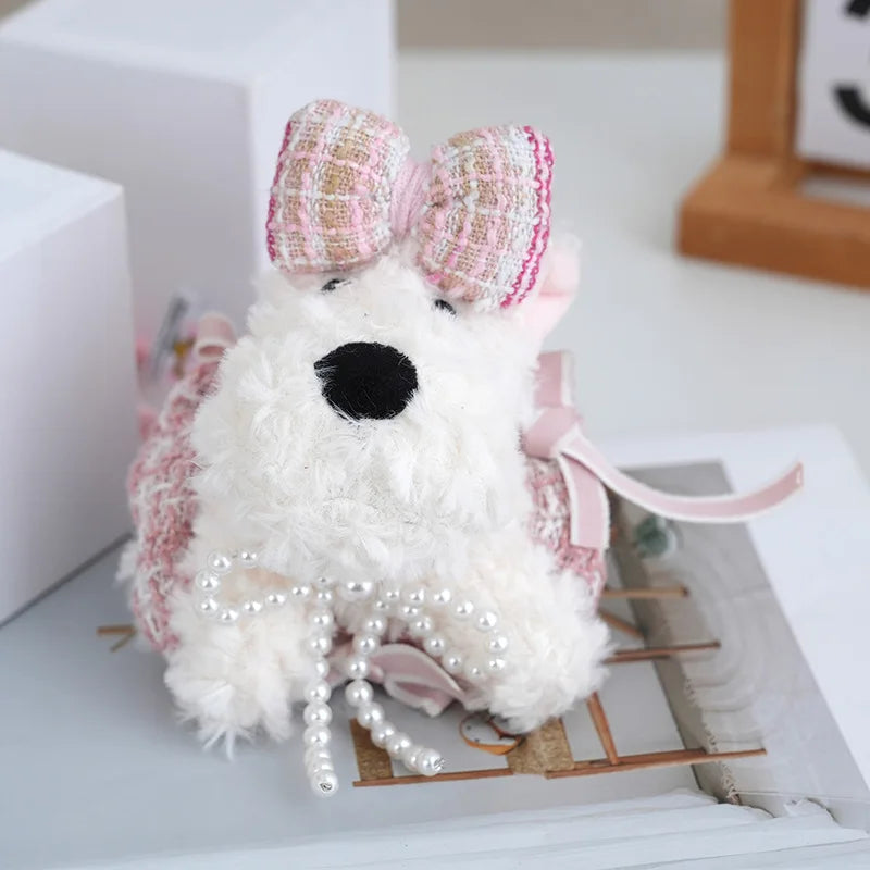 Kawali West Highland Terrier Stuffed Plush Puppy Doll Bag Keychain Pendant Animal Soft Toys Cute Kid Birthday Gift for Girl Men