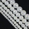 Wholesale Round Faceted AB Rainbow Plating Crystal Quartz Loose Beads Strands for Jewelry Making 4 6 8 10 12mm Length 38cm