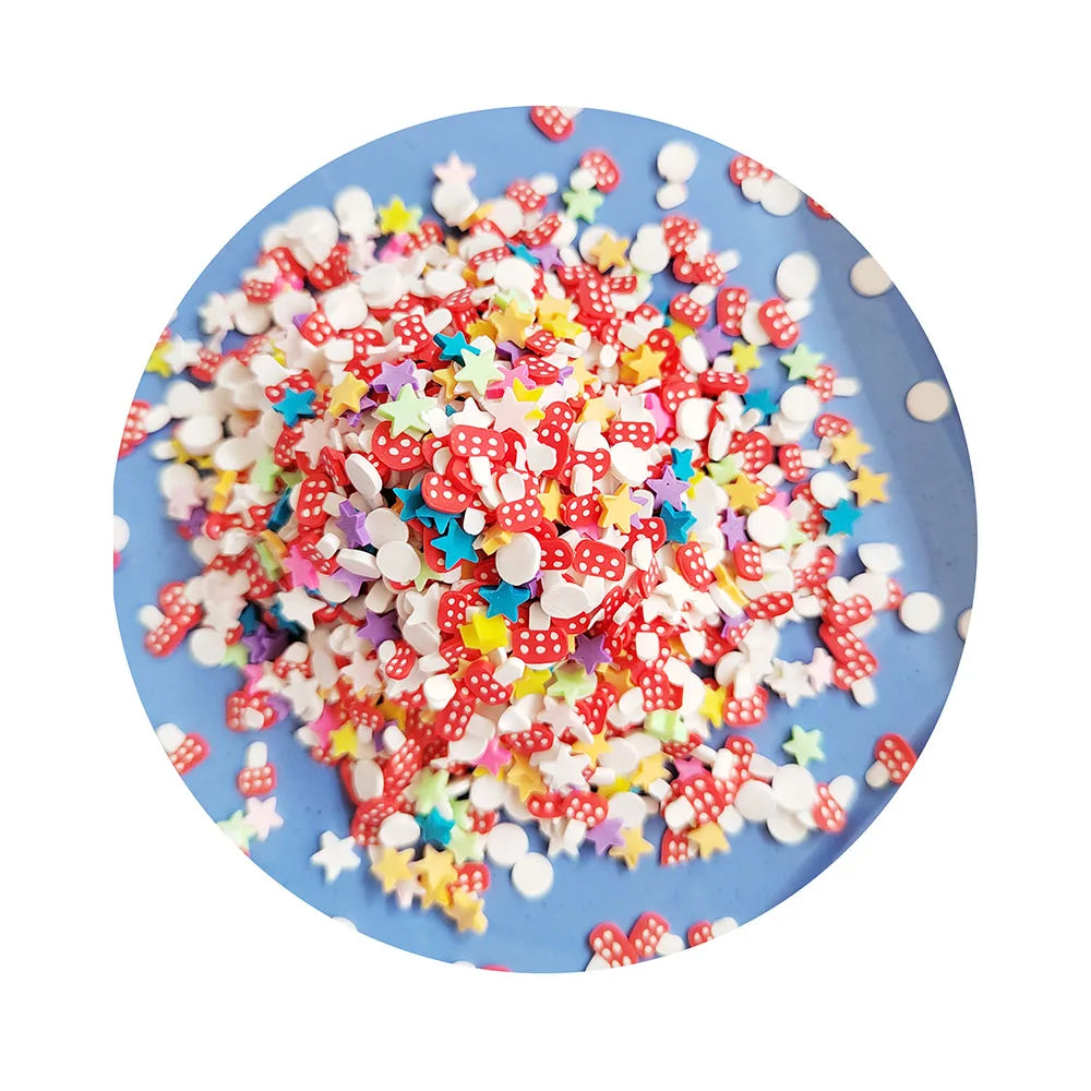 1kg Star Mushroom Red Clay Craft Supplies Cartoon Design Kids Slime Fillers Art Projects Customizable Phone Case Stickers
