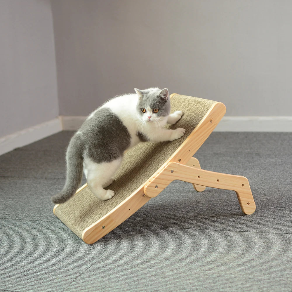 3in1 Corrugated Paper Cat Scratch Board Scratcher Cat Scratch Furniture Protector Detachable Lounge Wood Cat Scratcher Cardboard