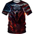Fitspi Wholesale T-shirt Men Summer Short Sleeve Tees Tops Mexico Theme Shirt Wolf Graphic Shirt Dropshipping