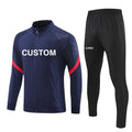 New Design Blank Soccer Club Training Tracksuit Fitted Sweatsuit Soccer Tracksuit Football Men Football Team Full Zip Suit