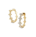 Fashion 18K Gold Plating Brass White CZ Flower Shaped Hoop Earring Jewelry for Lady's Women Jewelry Accessories