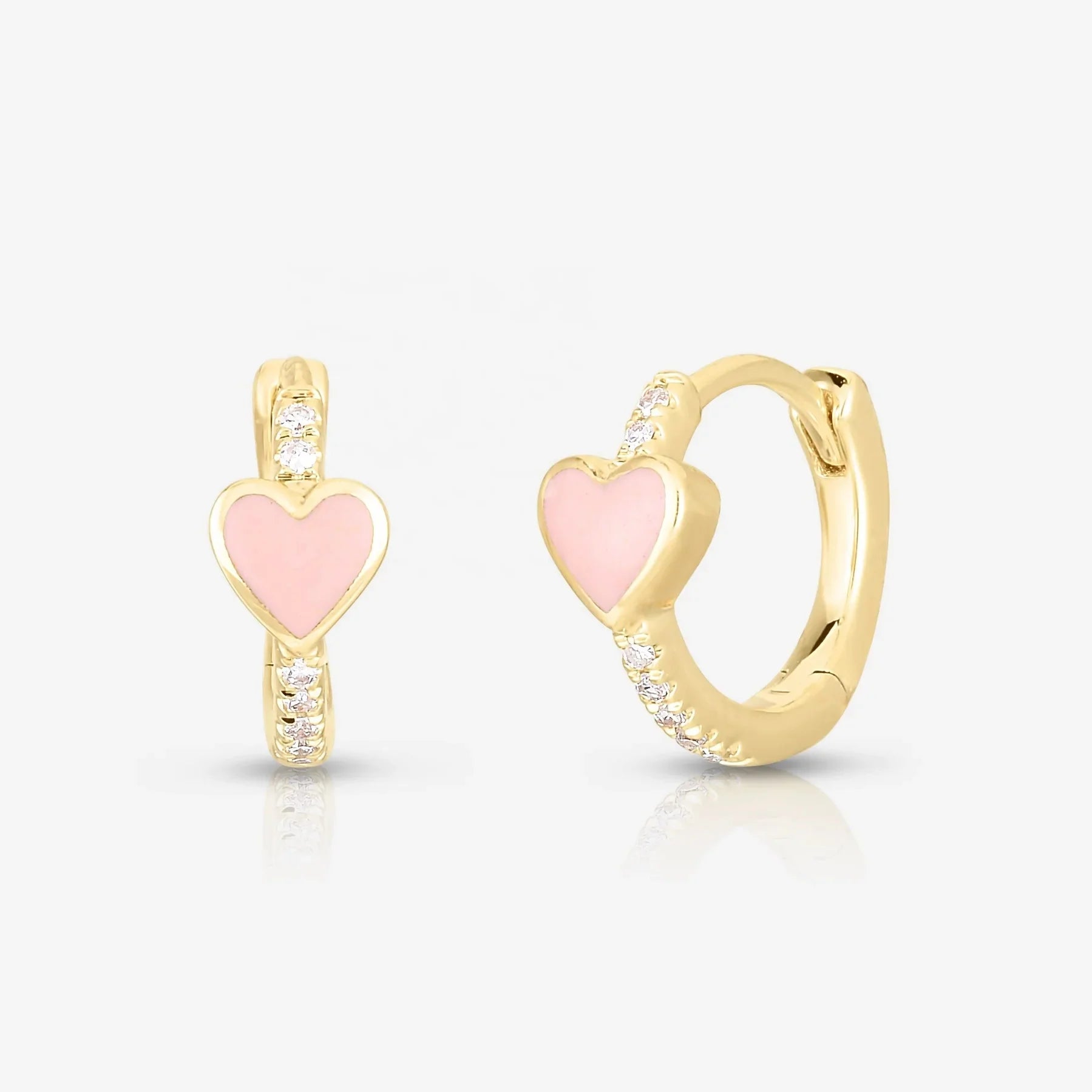 LOZRUNVE Fashion Original Product Custom Gold Enamel Heart Huggie Hoop Earring Jewelry