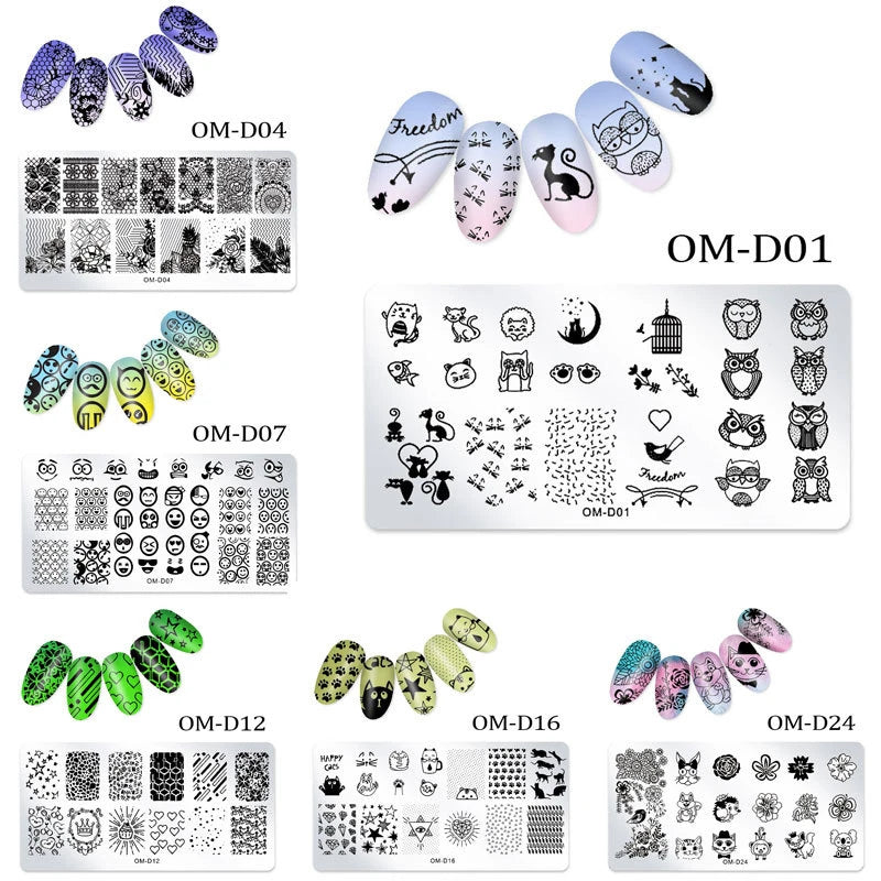 12*4cm Stainless Steel Lightweight Nail Stamping Plates Custom for Polish Nail Art Design Stencil Manicure Accessories Tools