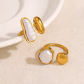 Fashion High-End Luxury Ring for Women Vintage Personality Geometric Irregular Pearl Ring Trendy Ring Jewelry for Women
