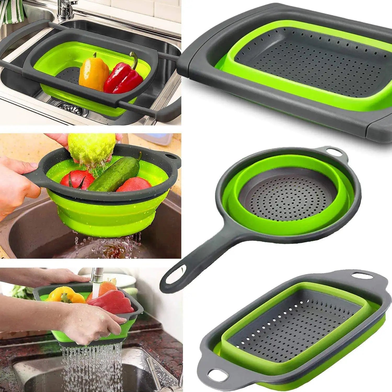 New Design Multifunction Kitchen Accessories Block Chopping Round Food Cutting Board With Folding Storage Basket
