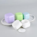Empty square glossy color purple green white 20ml 30ml 50ml plastic PP custom cosmetic cream jar