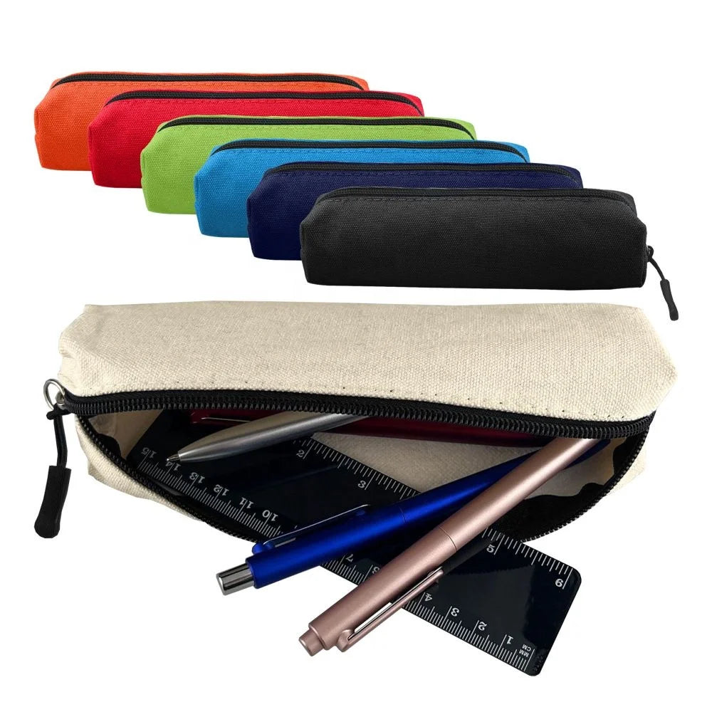 Wholesale Eco-friendly Pen Holder Promotional Gifts 12oz Canvas Tube Pencil Case in Multi-color Good for Custom Logo PKG015