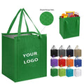 Customizable Insulated Zipper Cooler Bag Foldable Thermal Nonwoven Basket for Refrigerator Grocery Shopping Reusable Picnic