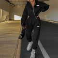 Women's Clothing Set Custom Logo Tracksuit 2 Piece Zip up Hoodie and Jogger Pants Set Gym Streetwear Sweatsuit Jogging Suits