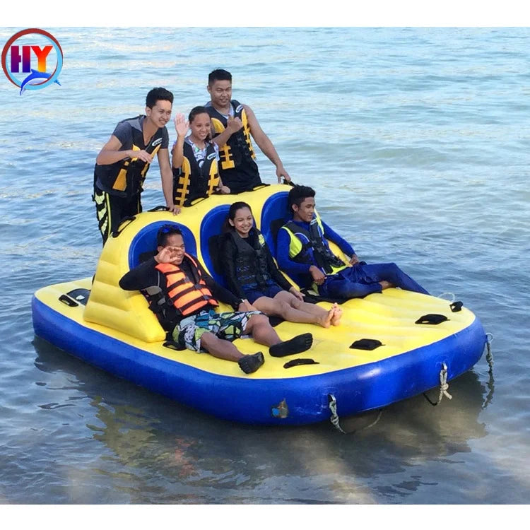 Factory Direct Selling Cheap 6 Riders Inflatable Towable Bandwagon Boat Inflatable UFO Sofa Inflatable Water Toys