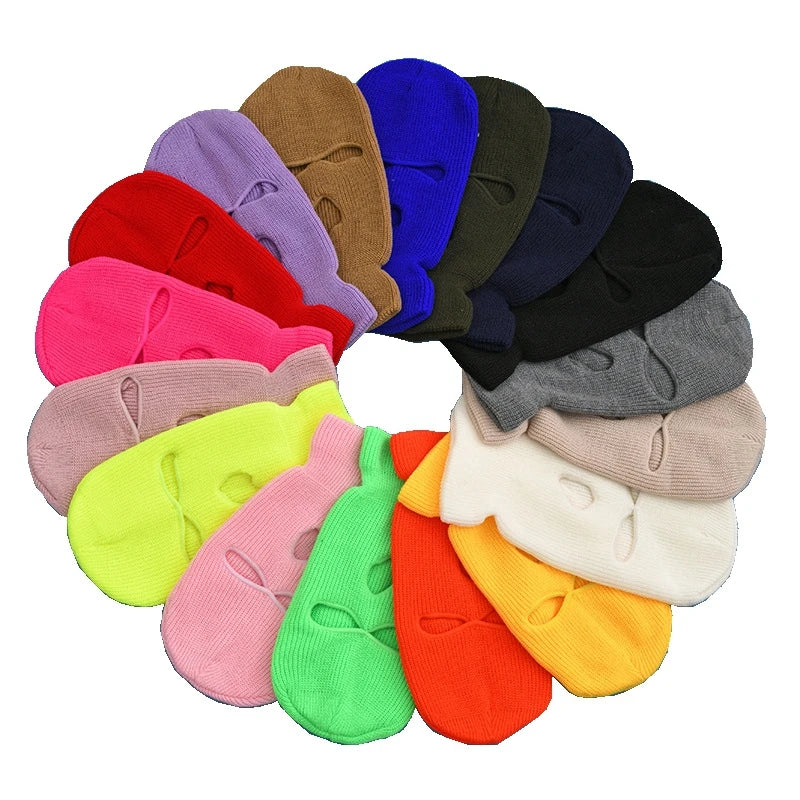 Wholesale Bike Ear Flap Multiple Color Blank Beanie Balaclava Hat Ski Mask Custom Beanie With logo Custom Hats logo Embroidery