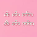 Bezel Setting Pearl Four Ring Empty Bracket Clasp 925 Sterling Silver Jewelry Making Accessories